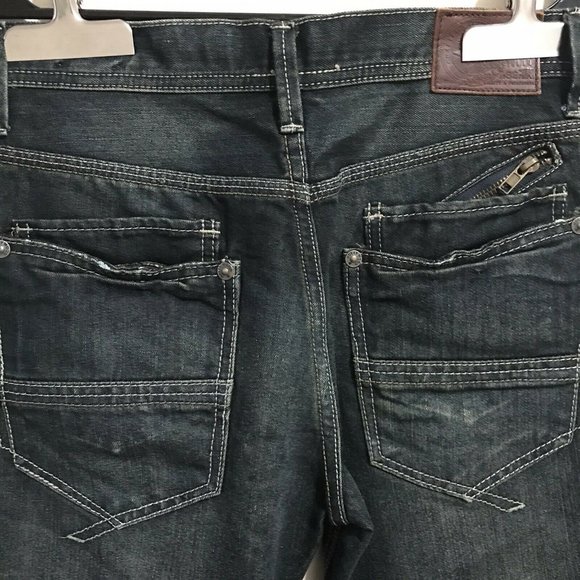The Jean People Hollywood Mens Size  30x32 Jeans Slim Straight Dark Wash - Picture 8 of 12
